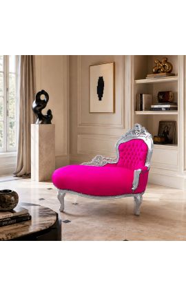Baročni stoletja Langue Fuchsia Velvet s srebrnim lesom - 2
