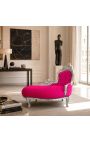 Baroko chains Longue Fuchsia Velvet su sidabro mediena - 4