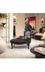 Baroque Chaise Longue Black βελούδο με πλάτη Zebra και μαύρο ξύλο - 2