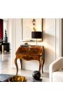 Bureau Scriban de style Louis XV avec marqueterie et bronzes - 8