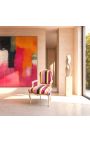 Poltrona barocca di Louis XV Style Stripped Multi-Colorad Tessy e legno laccato beige - 9