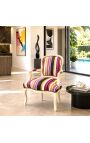 Poltrona barocca di Louis XV Style Stripped Multi-Colorad Tessy e legno laccato beige - 10