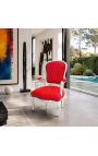 Poltrona barocca di stile Louis XV Legno rosso e argento - 10