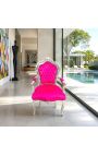 Tugitool barokk rokokoo stiilis roos fuchsia samet ja hõbedastatud puit - 4