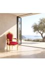Барочный рококо кресло стиль красный бордовый бархат и золотой древесины - 8