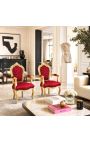 Barroco Rococo Poltrona Estilo Vermelho Borgonha Veludo e Gold Wood - 9