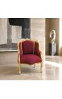 Bergere lenestol Louis XV stil burgundy (rød) fløyel og gull tre - 9