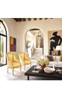 Bergere tugitool Louis XV Stiil Gold Satine kangast kullapuidust - 12