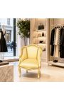 Bergere tugitool Louis XV Stiil Gold Satine kangast kullapuidust - 10