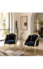 BERCA BERGERE Louis XV Estil de vellut negre i fusta d'or - 9