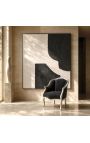 Bergere atzveltnes krēsls Louis XV Stils melns samts un sudraba koks - 8