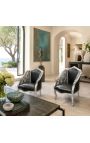 Scaun baroc bergere Louis XV lemn de argint - 2