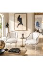 BERCA BERGERE Louis XV Estil de pell blanca i fusta de plata - 6