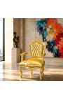 Barokk Rococo tugitool stiilis kuldnahk ja kuldpuit - 6