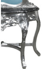 Console met spiegelhout zilver barok en zwart marmer