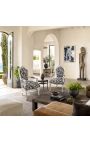 Fåtölj Barock Rococo Style Zebra Tryckt tyg och silverblad - 4
