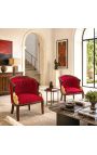 Gran bergère Estilo de Imperio terciopelo burdeos y madera de caoba - 11