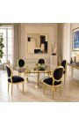 Tavola rotonda con cavalli di bronzo e decorazioni in marmo bianco - 6