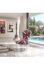 "Union Jack" barock fåtölj av Louis XV stil och silver trä - 3