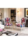 "Union Jack" Barocksessel von Louis XV Stil und Silberholz - 7