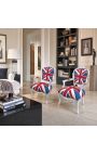 Poltrona barocca "Union Jack" di Louis XV Stile e legno d'argento - 9