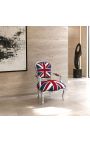 "Union Jack" barok lænestol af Louis XV stil og sølv træ - 10