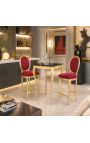 Kvadratinis barokinis baro stalas paauksuotas medinis juodu viršumi - 12
