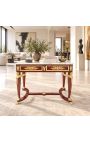Empire Style Middle Console med bronze og hvid marmor - 5