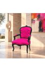 Barokkist tooli Louis XV stiilis fusia sametkiht ja gloseeritud must puit - 5