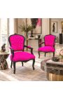 Barokkist tooli Louis XV stiilis fusia sametkiht ja gloseeritud must puit - 4