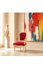 Poltrona barocca di Louis XV Velvetto in stile rosso stile rosso e legno d'oro - 5