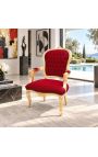 Барокото кресло от Louis XV стил червен бургундйк кадифе и златно дърво - 13