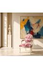 [Limited Edition] Poltrona de Louis XV Estilo Toile de Jouy e madeira patinada bege - 12