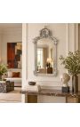 Silver Louis XV rocaille style rectangular mirror - 102 cm x 53 cm - 13