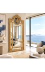Grandi dorati Louis XVI stile vetrate perline specchio, profilo femminile - 6