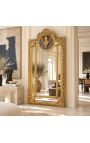 Grand miroir à parcloses de style Louis XVI doré profil feminin - 5