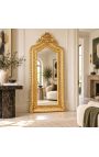 Très grand miroir baroque doré de style Louis XVI bicorne - 7