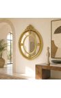 Grand Baroque mirror gilt oval Louis XVI style brothels parks - 6