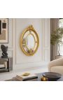 Grand Baroque mirror gilt oval Louis XVI style brothels parks - 12