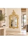 Velké barokní rokokové zrcadlové zlacené dřevo - 4