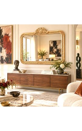 Grande specchio barocco rettangolare Louis XV Rocaille - 2