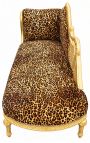 Großes barocken Chaise-Longue mit einem geschnitzten Swan Leopard-Stoff und Goldholz - 13