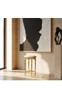 Visok model Louis XVI stil bijeli mramorni stol s pozlaćenim drvom - 9