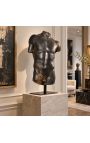 Grande scultura "Torso di Ermes" su supporto in metallo nero - 9