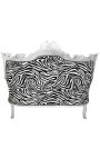 Barokk Rococo 2-kohaline diivan must samet ja hõbe puit (Dupliqué)