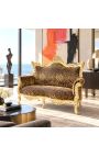 Baroque Rococò 2 posti divano in tessuto leopardo e legno d'oro - 11