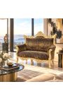 Baroque Rococò 2 posti divano in tessuto leopardo e legno d'oro - 8