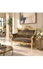 Barocoque rococo 2 locuințe Sofa Leopard Fabric și lemn de aur - 10