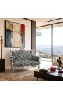 Barokk Rococo 2-kohaline SIOSOFA ZEBRA trükitud kangast ja hõbedast puit - 8