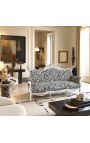 Baroque Rococo 3 plazas Sofá Zebra Tela impresa y madera de plata - 4